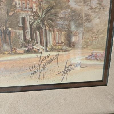 Sale Photo Thumbnail #210: Beautiful signed print by late Tampa artist Arnold Martinez.  Full Color.  Nicely framed
