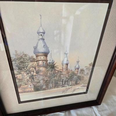 Sale Photo Thumbnail #212: Beautiful signed print by late Tampa artist Arnold Martinez.  Full Color.  Nicely framed