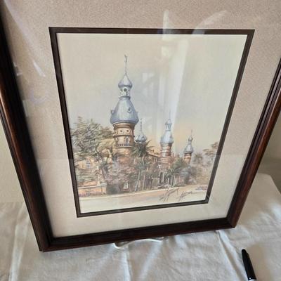 Sale Photo Thumbnail #211: Beautiful signed print by late Tampa artist Arnold Martinez.  Full Color.  Nicely framed