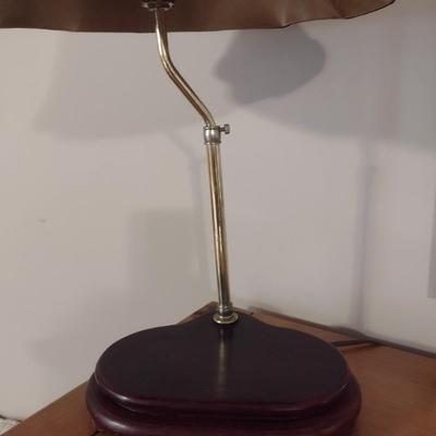 Accent Lamp with Shade and Wood Base