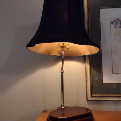 Accent Lamp with Shade and Wood Base