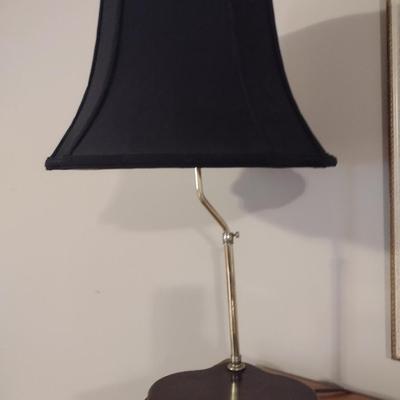 Accent Lamp with Shade and Wood Base