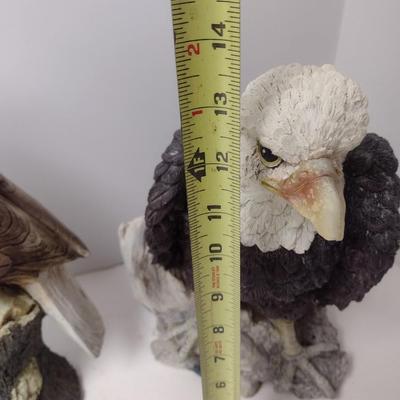 Pair of Large Resing Bald Eagle Statuettes