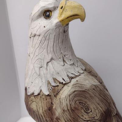 Pair of Large Resing Bald Eagle Statuettes