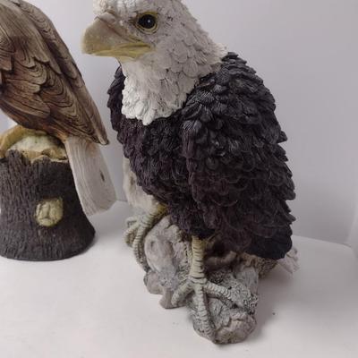 Pair of Large Resing Bald Eagle Statuettes
