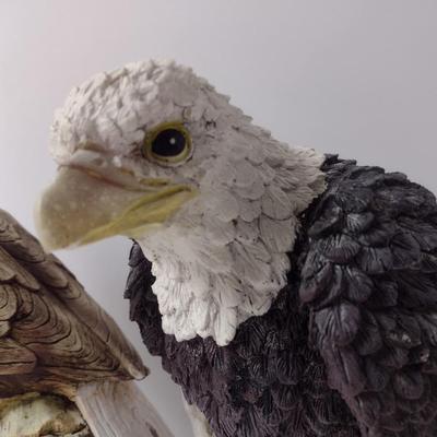 Pair of Large Resing Bald Eagle Statuettes