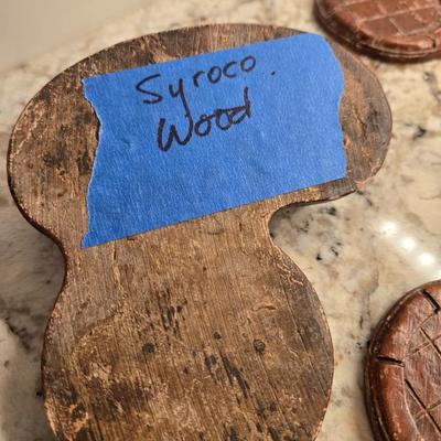 Sale Photo Thumbnail #235: Rare find quantity!  7 Syroco wood inkwell holders