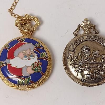 Set of Holiday Themed Pocket Watches and Pendent Watch