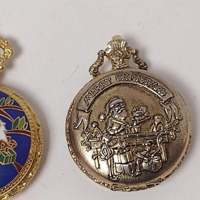 Set of Holiday Themed Pocket Watches and Pendent Watch