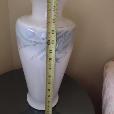 Ceramic Jar Shaped Post Table Lamp with Shade