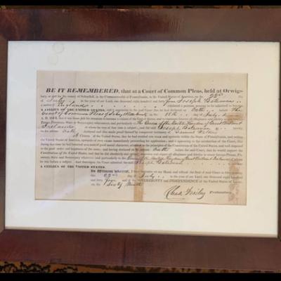 M1847 Pennsylvania Court Record – Historic Immigration-Era Ephemera