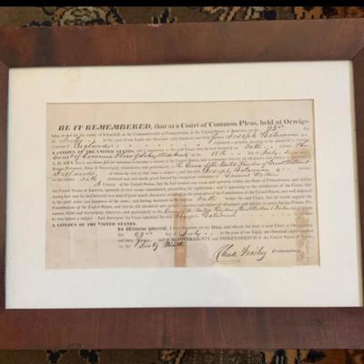 M1847 Pennsylvania Court Record – Historic Immigration-Era Ephemera