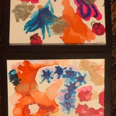 ✨ Nancy Moore Simpson – Pair of Original Abstract Floral Watercolors (9x11 Each)