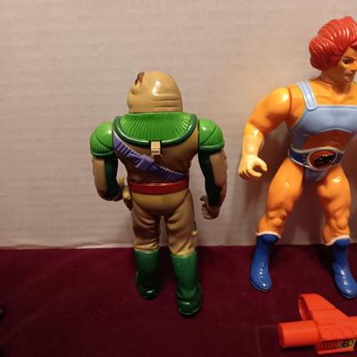 1980'S THUNDERCATS "TUSKA WARRIOR", "VULTUREMAN" AND "LION-O" WITH "SNARF"
