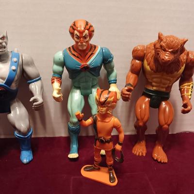 1985 THUNDERCATS "PANTHRO", "TYGRA WITH WILYKAT" AND "JACKALMAN"