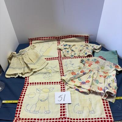 Vintage Doll Clothes and Blanket