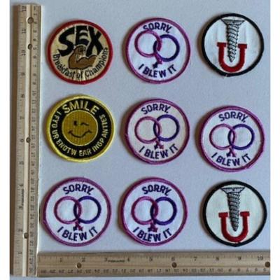 15 Vintage Sexy Patches: Sorry I Blew It / U.S.A. Screwing Team / Sex Champions