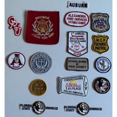 15 University & School Patches - Florida State / Auburn / Oral Roberts / Alabama