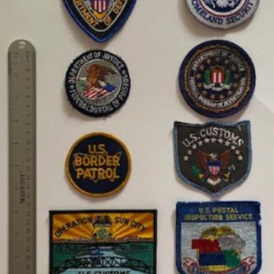 Lot of 8 Federal LEO Patches. U.S. Border Patrol / DOD / DHS / Customs / / FBI