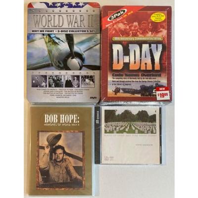 WWII DVDs (new & sealed): D-Day / Bob Hope / Steve Amerson / Why We Fight