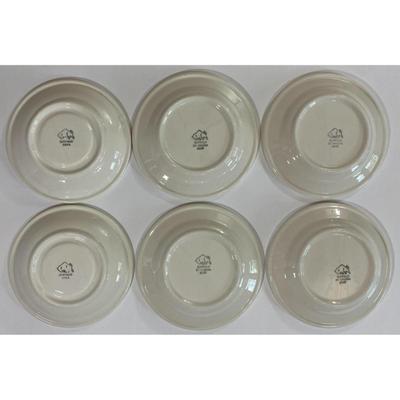 Oneida Buffalo China V Canteen Service 4 Plates (902B) & 2 Saucers (906A) USO