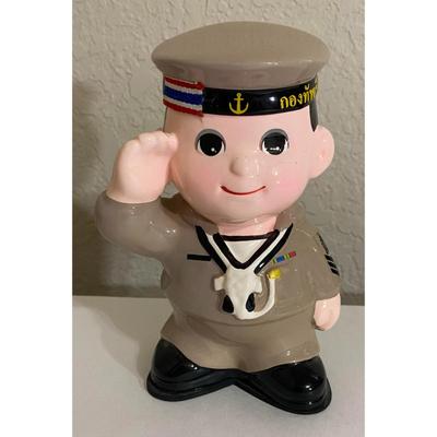 Commando Men Sailor Ceramic Figurine Piggy Bank Uniform Foreign