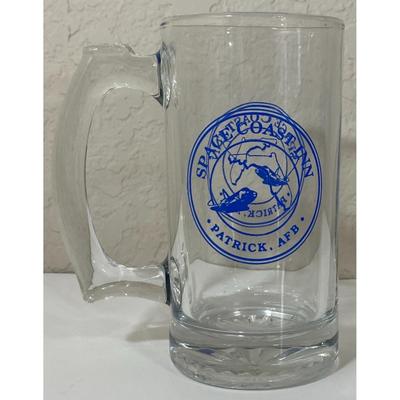Vintage Space Coast Inn Patrick AFB Glass Mug Space Shuttle Florida USSF Force