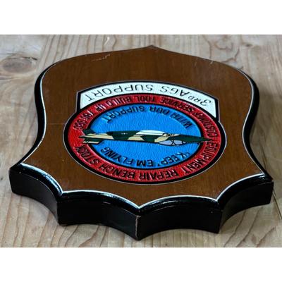 Vintage Vietnam Era 3rd Ags Support Wood Plaque Aviation Ground Support US Army