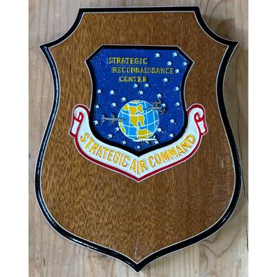 Vintage Vietnam Era Strategic Air Command Reconnaissance Center Wood Plaque USAF
