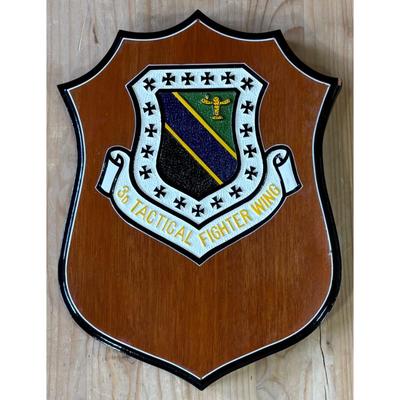 Vintage Vietnam Era 3d Tactical Fighter Wing Wood Plaque USAF PACAF Alaska