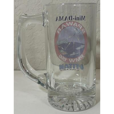 Vintage SPAWAR PMW 156 Titan Linkabit Glass Mug US Navy Warfare NAVWAR San Diego