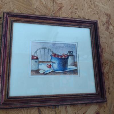 Art Framed Under Glass- Signed by Artist- Approx 15" x 13"