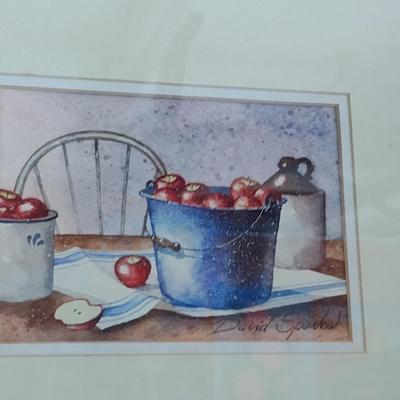 Art Framed Under Glass- Signed by Artist- Approx 15" x 13"