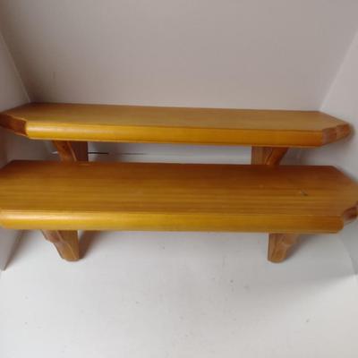 Pair of Wooden Wall Shelves- Approx 24" Long, 9" Deep