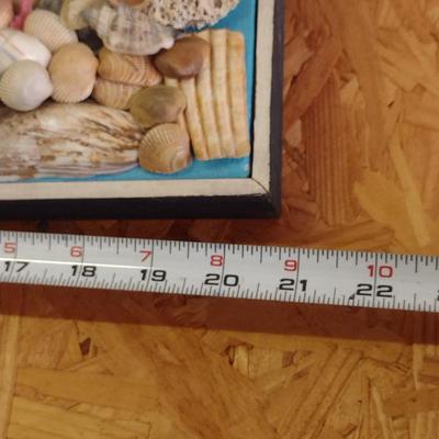 Ocean Theme Wall Decor with Real Seashells, Seahorses, etc.- Two Pieces