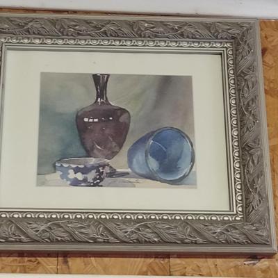 Art Framed Under Glass- Signed by Artist- Approx 16" x 18 1/2"