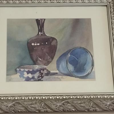 Art Framed Under Glass- Signed by Artist- Approx 16" x 18 1/2"