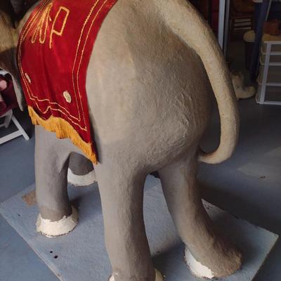Vintage Painted Fiberglass Elephant 'Goppy 1968'- Approx 47" Tall