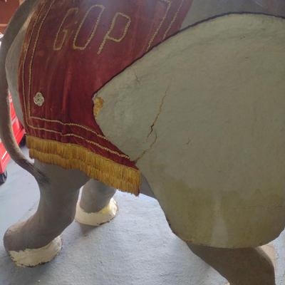 Vintage Painted Fiberglass Elephant 'Goppy 1968'- Approx 47" Tall