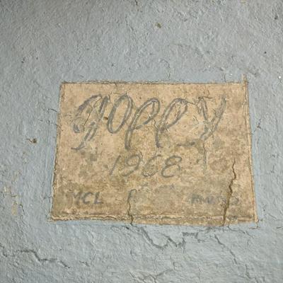 Vintage Painted Fiberglass Elephant 'Goppy 1968'- Approx 47" Tall