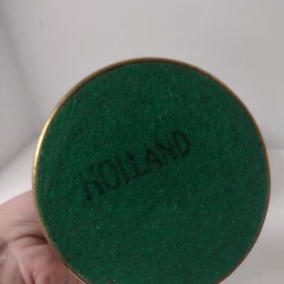 Glazed Porcelain and Metal Candy Dish and Decanter- Marked 'Holland'