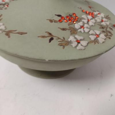 Ceramic Pagoda Pot/Candy Dish with Lid- Signed by Artist- Approx 8" in Diameter