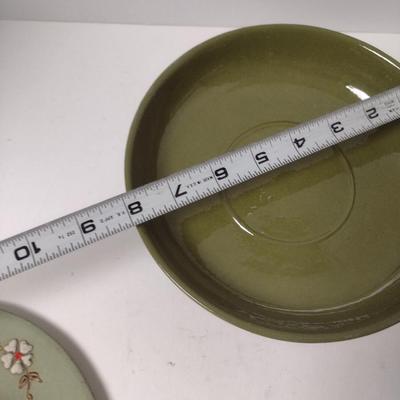 Ceramic Pagoda Pot/Candy Dish with Lid- Signed by Artist- Approx 8" in Diameter