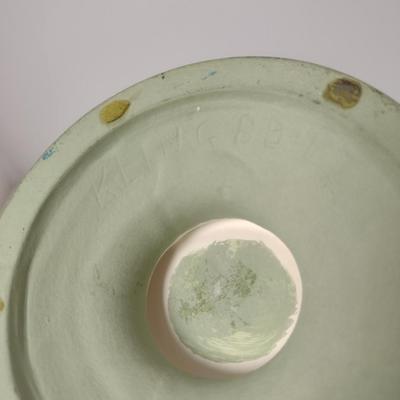 Ceramic Pagoda Pot/Candy Dish with Lid- Signed by Artist- Approx 8" in Diameter