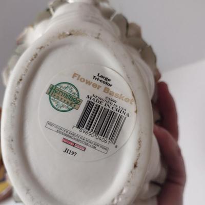 Hermitage Pottery Flower Basket- Approx 9 1/4" Tall