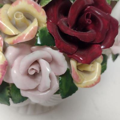 Hermitage Pottery Flower Basket- Approx 9 1/4" Tall