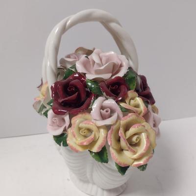 Hermitage Pottery Flower Basket- Approx 9 1/4" Tall