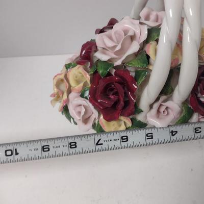 Hermitage Pottery Flower Basket- Approx 9 1/4" Tall