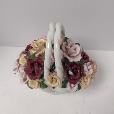 Hermitage Pottery Flower Basket- Approx 9 1/4" Tall