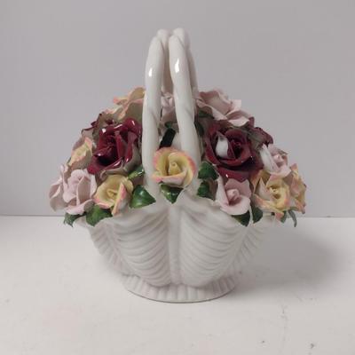 Hermitage Pottery Flower Basket- Approx 9 1/4" Tall